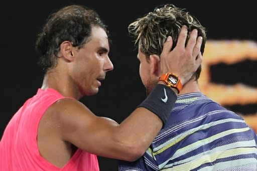 Nadal (L) was going for his 20th Grand Slam title