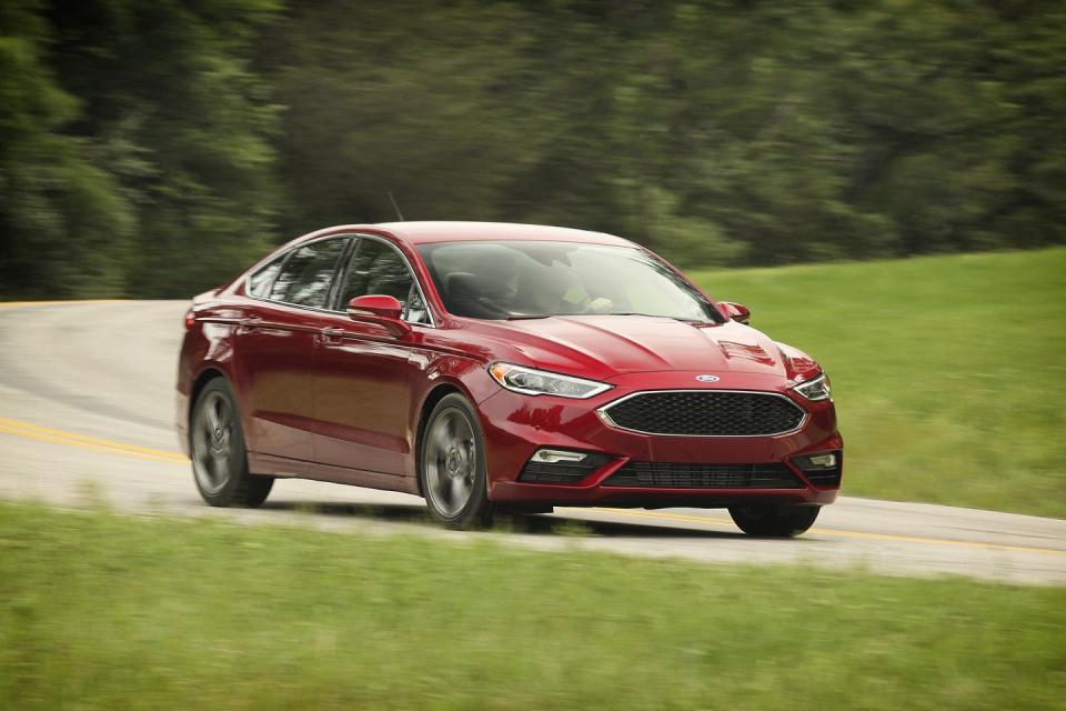 <p>The lethargic six-speed transmission was one of the things we didn't like <a href="https://www.roadandtrack.com/new-cars/first-drives/a12230660/ford-fusion-sport-2017-first-drive/" rel="nofollow noopener" target="_blank" data-ylk="slk:in our drive of the Fusion Sport;elm:context_link;itc:0;sec:content-canvas" class="link ">in our drive of the Fusion Sport</a>. Combining a six-speed stick with that 2.7-liter Ecoboost V-6 would surely make for a better overall experience.<br></p>