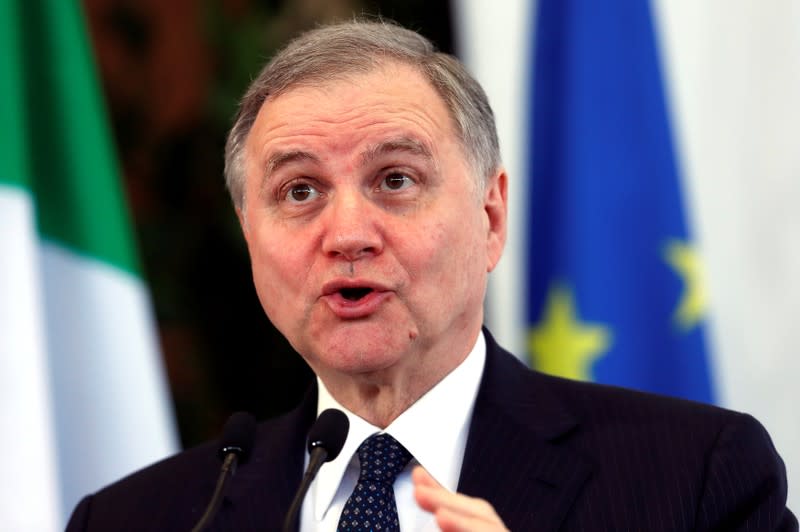 Bank of Italy Governor Ignazio Visco speaks during a meeting in Rome