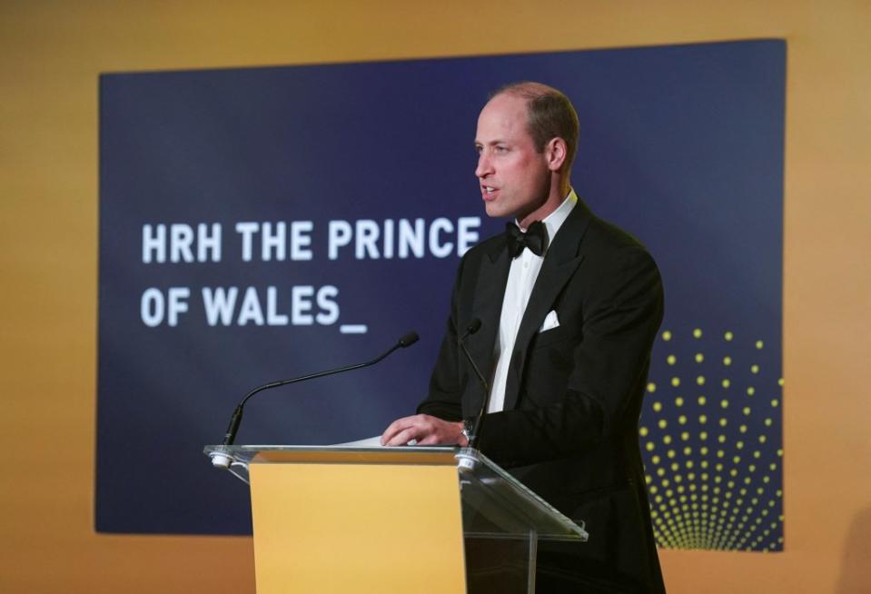 William attended the event without his wife, Kate Middleton. via REUTERS