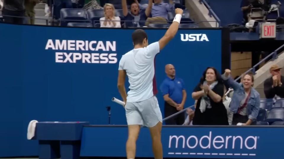 Carlos Alcaraz à l'US Open // Source : Capture YouTube