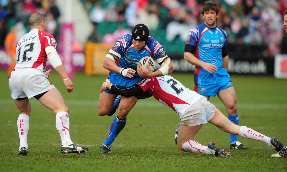 Ricky Bibey, pictured here in action for Wakefield against Hull KR.