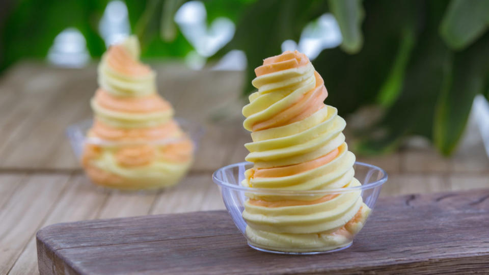 Located on the Jungle River shores in Adventureland at Disneyland Park, The Tropical Hideaway is the destination for extraordinary worldly eats. Menu items include Dole Whip (pictured), chilled ramen salad, warm steamed bao buns, Sweet Pineapple Lumpia and more. Disneyland Park is located in Anaheim, Calif. (David Nguyen/Disneyland Resort)