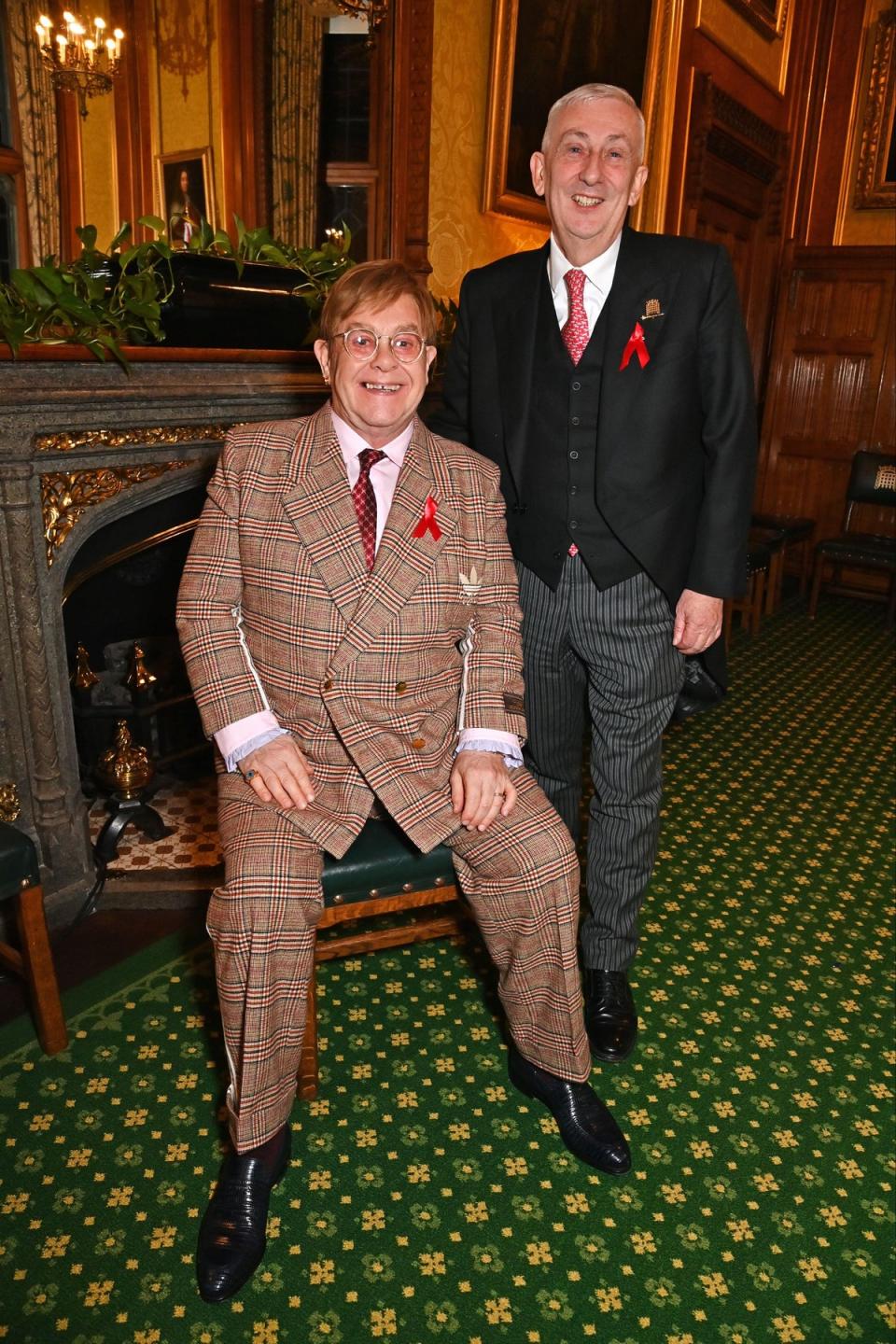 Sir Elton John pictured with Speaker of the House of Commons Sir Lindsay Hoyle at the event (Dave Benett)