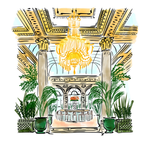 JenScribblesNY Print drawing of plaza hotel