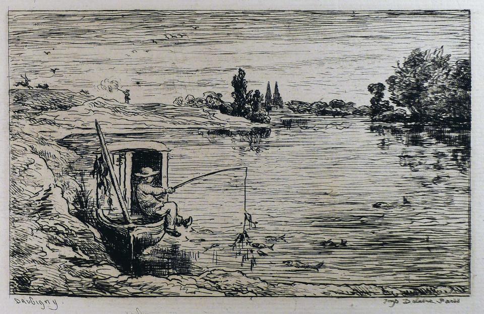 "The Boat Trip: Etchings by Charles Francois Daubigny" opens this weekend at the Taft Museum of Art. Pictured: The Cabin Boy Fishing, (1861) from the Collection of the Estate of Sallie Robinson Wadsworth.