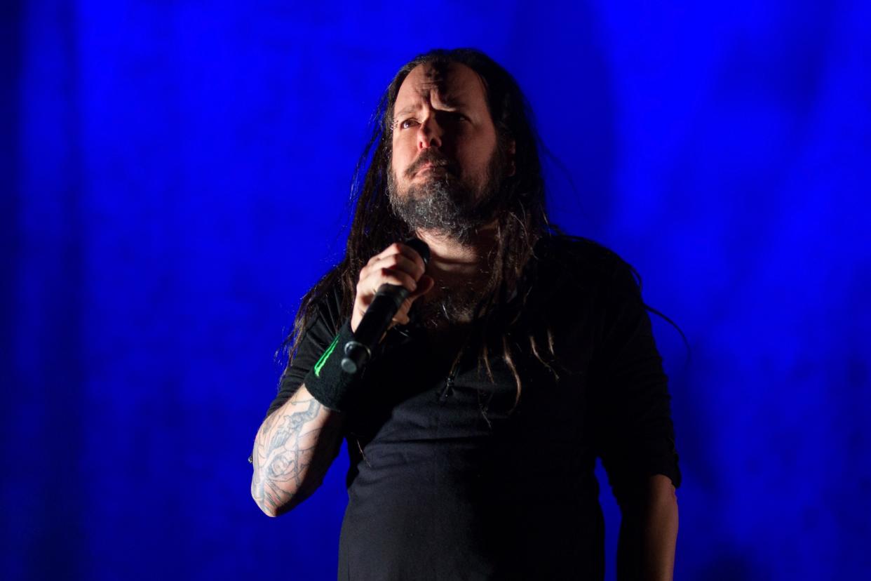 SACRAMENTO, CA - OCTOBER 23: Vocalist Jonathan Davis of Korn performs at Aftershock Festival at Discovery Park on October 23, 2016 in Sacramento, California. (Photo by Miikka Skaffari/FilmMagic)