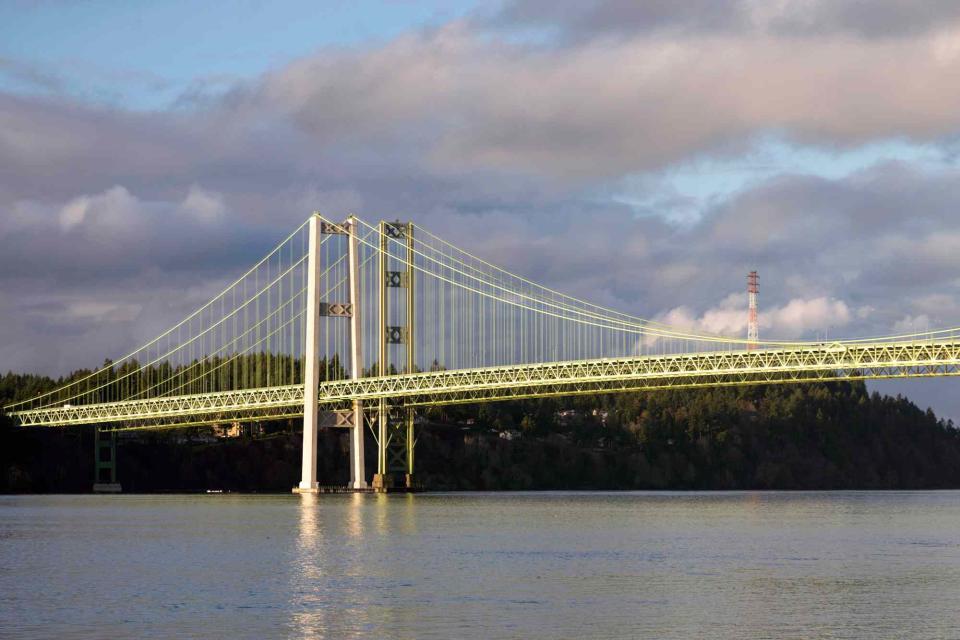 <p>Getty</p> Tacoma Narrows Bridge