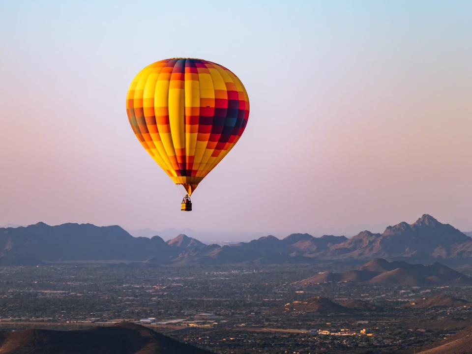 A hot air balloon over Phoenix