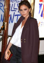 <b>Victoria Beckham</b><br><br> Mrs Beckham played it cool at the ‘Viva Forever! The Musical’ premiere wearing a wine coloured coat over her undone white blouse (both from her own collection) and black Isabel Marant cigarette trousers. <br><br>© WENN