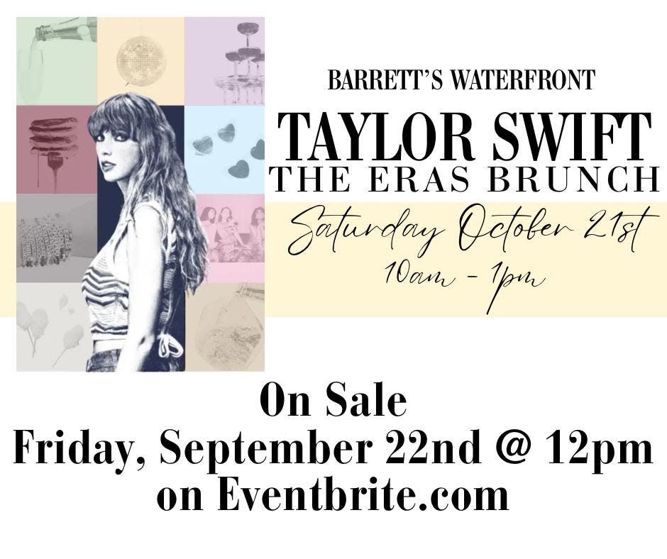 Barrett’s Waterfront, 1082 Davol St., Fall River, will be hosting a Taylor Swift Eras brunch on Saturday, Oct. 21.