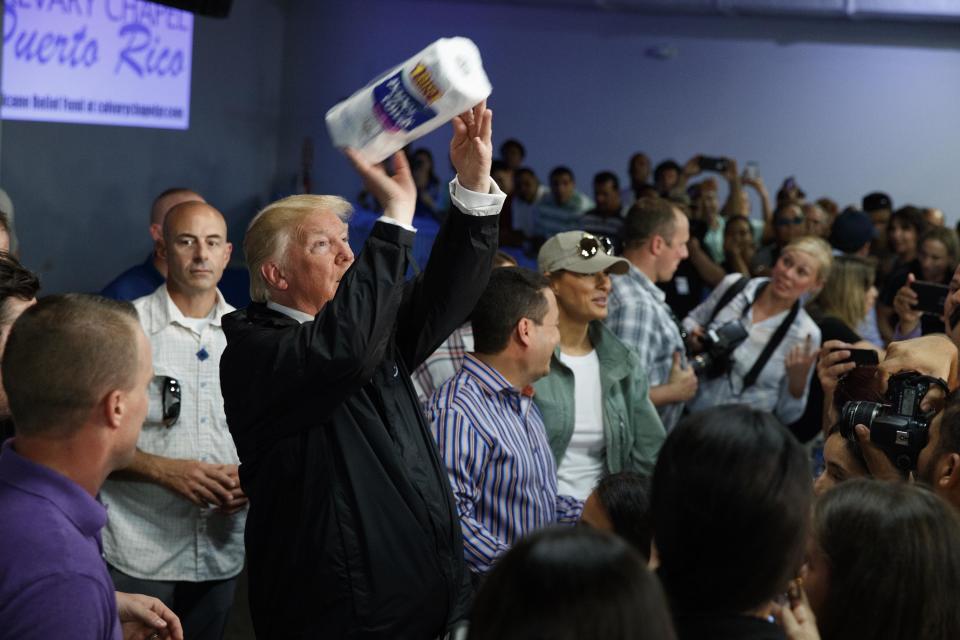 Trump tours relief efforts in Puerto Rico after Hurricane Maria