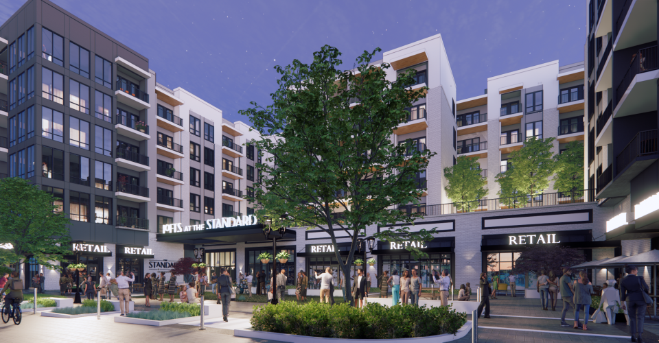 A rendering of phase 2 of The Standard Germantown, a mixed-use development in Germantown