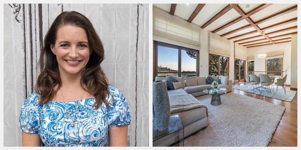 <p>Actress Kristin Davis, who is known for her role as Charlotte on the hit series, <em>Sex and the City</em>, has just listed her Brentwood, California, <a href="https://www.compass.com/listing/2242-jeffersonia-way-los-angeles-ca-90049/238424406857129809/" rel="nofollow noopener" target="_blank" data-ylk="slk:home;elm:context_link;itc:0;sec:content-canvas" class="link ">home</a> for $3.3 million. The private compound, which features four bedrooms and three full bathrooms, is located at the end of a cul-de-sac in Mandeville Canyon, a star-studded neighborhood. </p><p>Among the home's amenities are an inviting master suite-complete with a spacious closet that boasts walnut cabinetry-as well as a spa-like master bathroom, an exercise studio, an office space, and a screening room. Custom finishes that appear throughout the home include everything from French glass countertops to reclaimed redwood. Plus, the home offers canyon and city views.</p><p>Here's a look inside the stunning property, which is listed by Mimi McCormick and Maureen McCormick. </p>