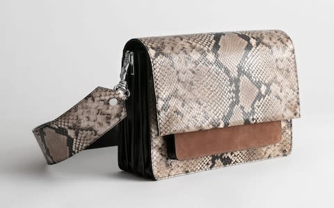 & Other Stories Snake-embossed Large Crossbody Bag