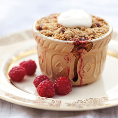 Rhubarb and Berry Crumbles: Recipe