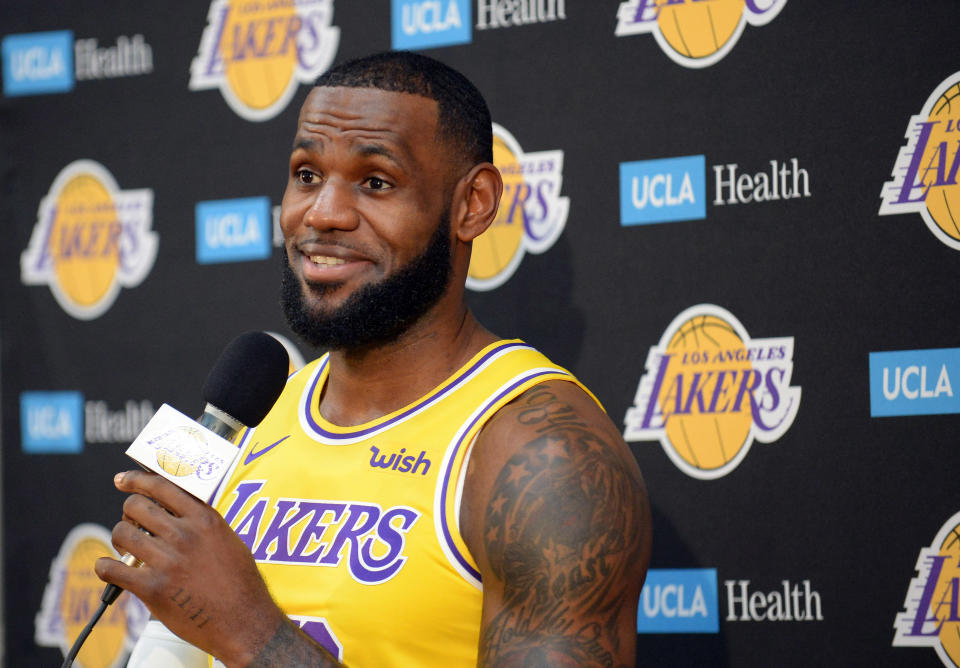 Los Angeles Lakers star LeBron James confirmed for the first time he is vaccinated against COVID-19. (Gary A. Vasquez/USA TODAY Sports)