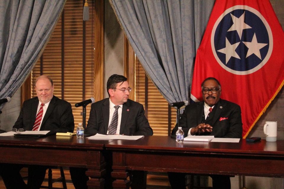 Senate Speaker Pro Tem Ferrell Haile, R-Gallatin, hosted and moderated a "Faith and State Panel" with Attorney General Jonathan Skrmetti, Murfreesboro minister David Young, and John DeBerry, a special advisor to Gov. Bill Lee and former state representative.