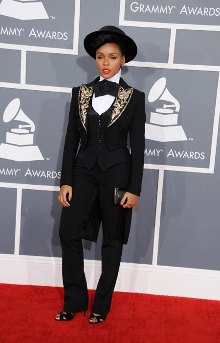 Singer Janelle Monae attends the 55th Annual GRAMMY Awards at STAPLES Center on February 10, 2013 in Los Angeles, California. (Photo by Steve Granitz/WireImage)