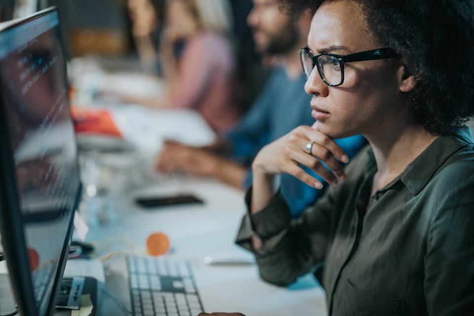 Women with more education report more discrimination. <a href="https://www.gettyimages.com/detail/photo/concentrated-african-american-woman-brainstorming-royalty-free-image/956379138?adppopup=true" rel="nofollow noopener" target="_blank" data-ylk="slk:Getty Images / skynesher;elm:context_link;itc:0;sec:content-canvas" class="link ">Getty Images / skynesher</a>