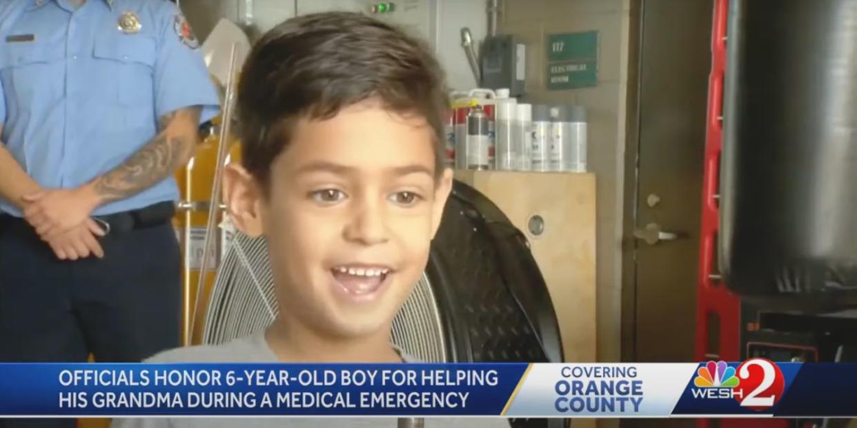 Boy saves grandma's life