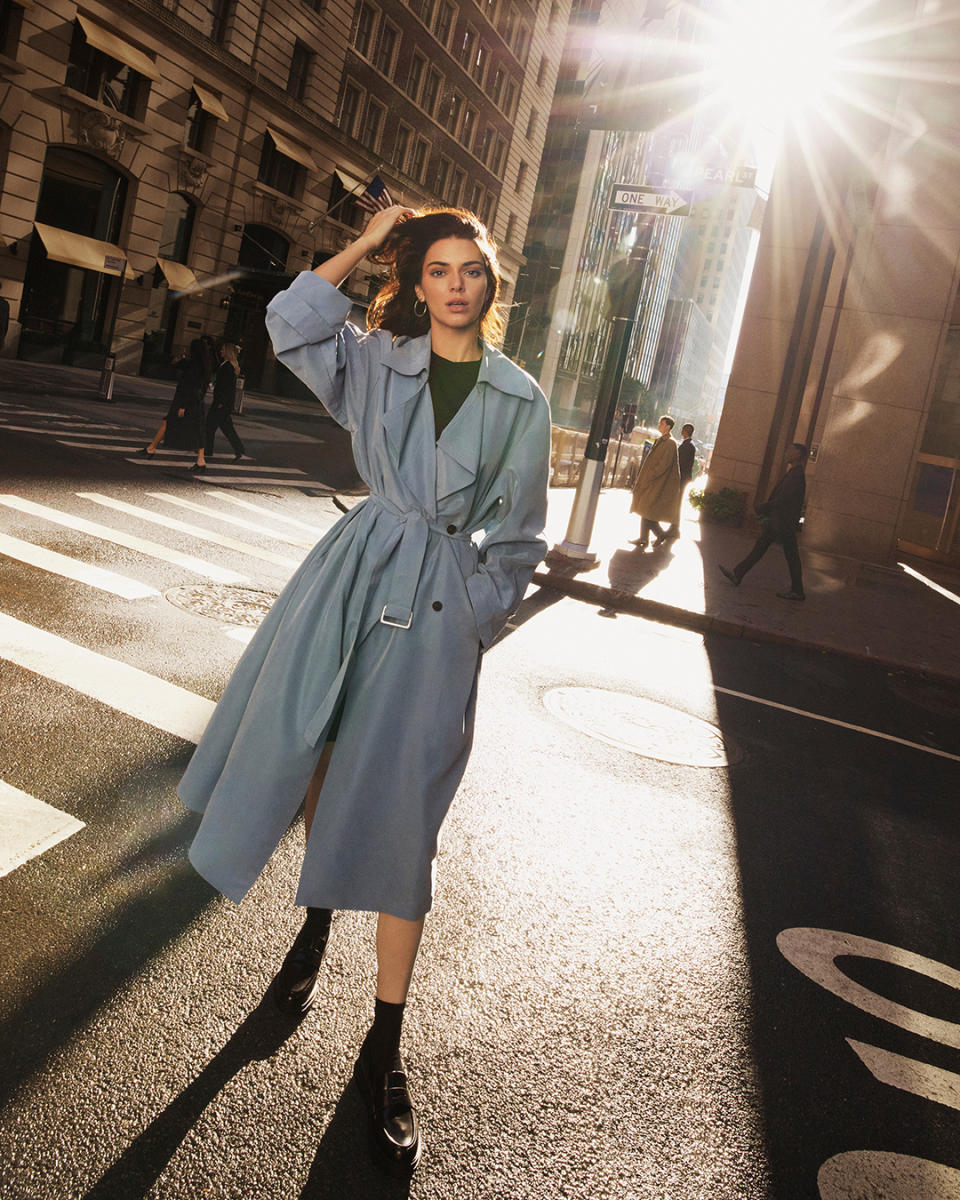 Kendall Jenner in the Relaxed Trench Coat for Calvin Klein's spring campaign.