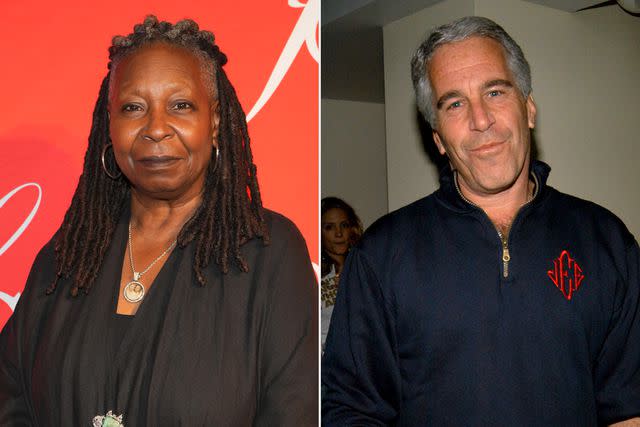 <p>Sean Zanni/Patrick McMullan via Getty; Neil Rasmus/Patrick McMullan via Getty</p> Whoopi Goldberg (left) and Jeffrey Epstein