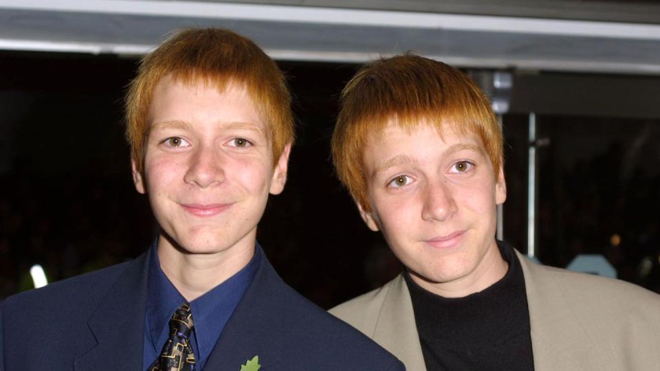 james and oliver phelps at harry potter premiere