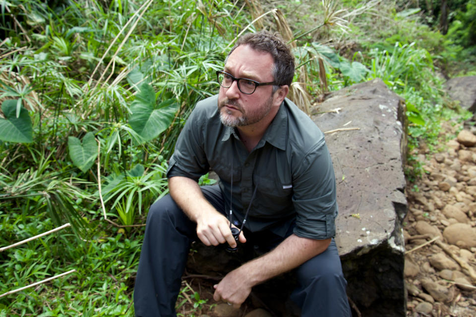 Director Colin Trevorrow on the set of 'Jurassic World.' His vision for 'Star Wars: Episode IX' was revealed through a leaked version of the script. (Photo: Chuck Zlotnick/©Universal Pictures/courtesy Everett Collection)