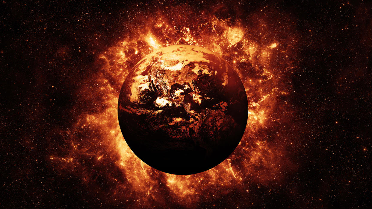  Fiery Earth caused by Apocalypse or Global Warming. 