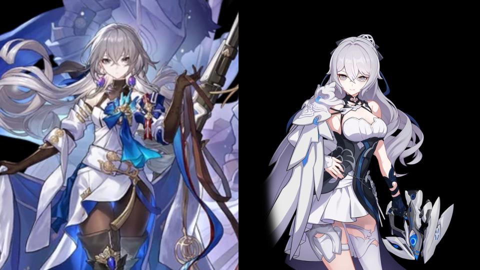 Bronya as she appears in Honkai: Star Rail (left) and Honkai Impact 3rd (right). (Photos: HoYoverse)