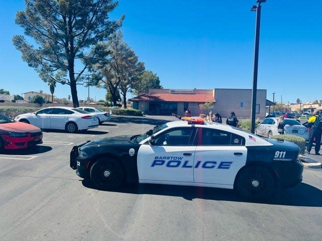 The Barstow branch of Desert Community Bank had to shut down shortly before 1 p.m. Thursday when local police arrived with a Marine Corps canine.