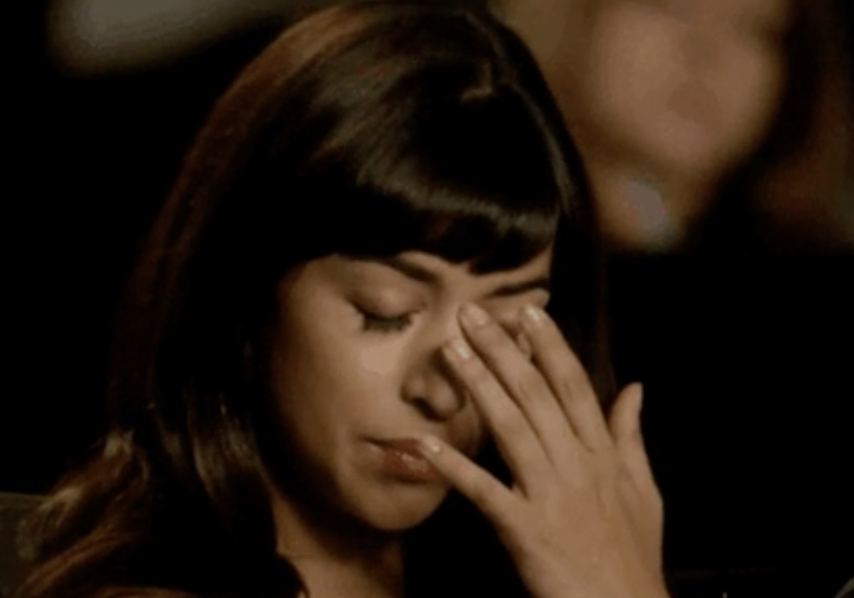 hannah simone face palming