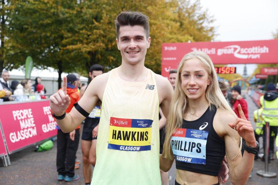 Callum Hawkins and Natasha Phillips claimed victory in the men's and women's half marathon <i>(Image: Jeff Holmes)</i>