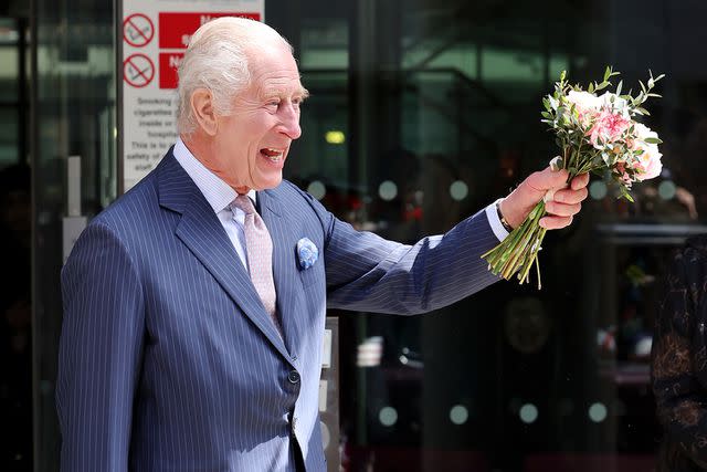 <p>Chris Jackson/Getty Images</p> King Charles departs from the University College Hospital Macmillan Cancer Centre on April 30, 2024 in London.