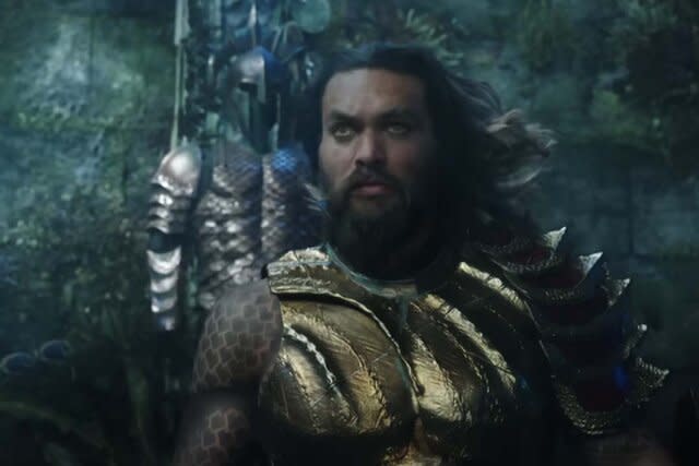 Armored Jason Momoa as Aquaman in Aquaman (2018)