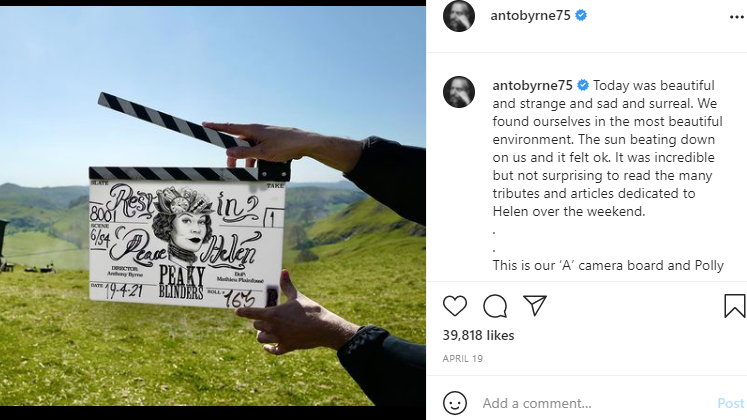 Anthony Byrne paid tribute to Helen McCrory. (Anthony Byrne Instagram)