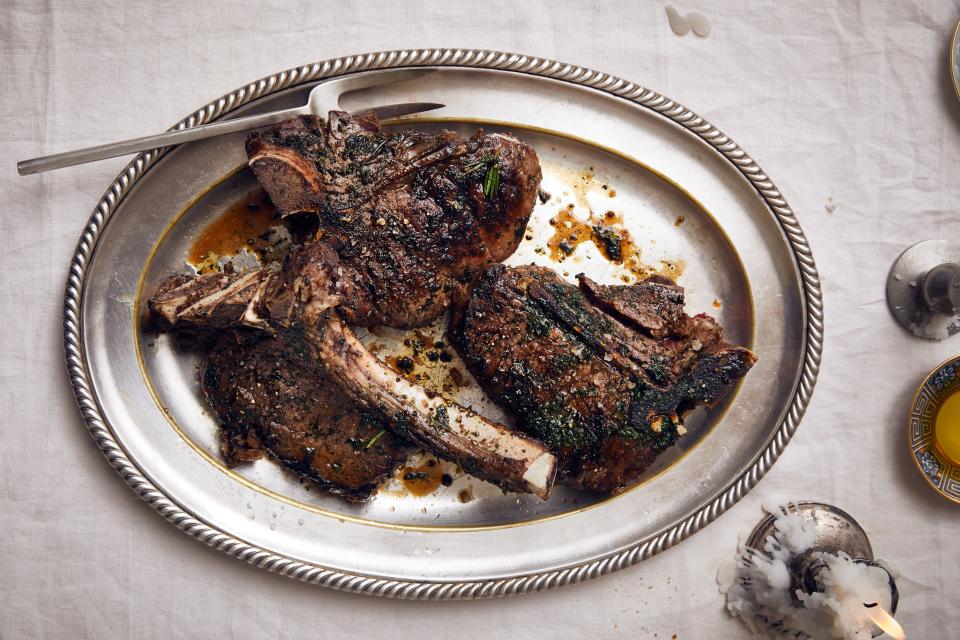 Grilled Bistecca with Herby Fish Sauce