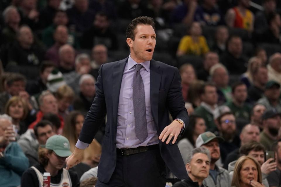 國王隊總教練Luke Walton。（圖／美聯社／達志影像）