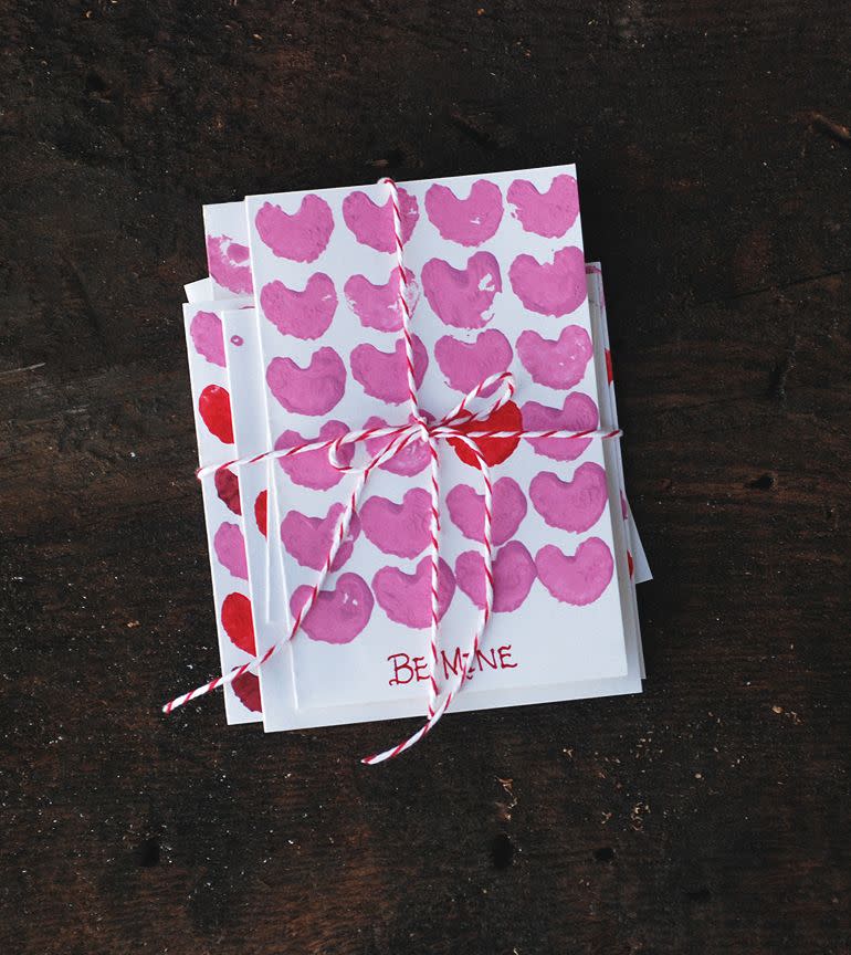 Celery-Printed Valentine's Day Cards