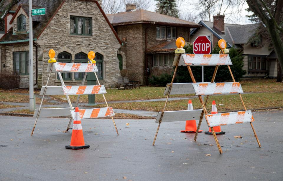 A resident fed up with seeing reckless driving in his Sherman Park neighborhood constructed his own makeshift traffic circle at North Grant Boulevard and West Hadley Street by placing orange cones and folding barricades in the center of the intersection.