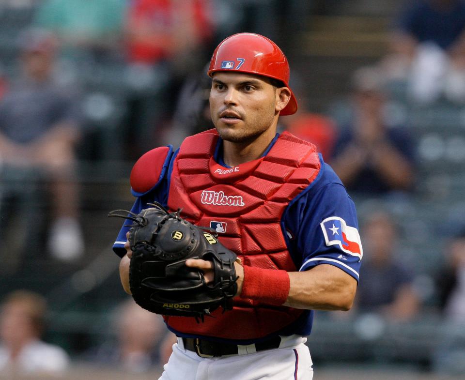 Ivan Rodriguez won 13 Gold Gloves as a catcher and was a 14-time All-Star.