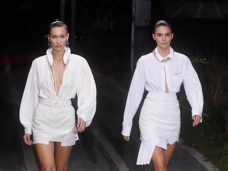 Bella Hadid and Kendall Jenner walk side by side for Off-White.