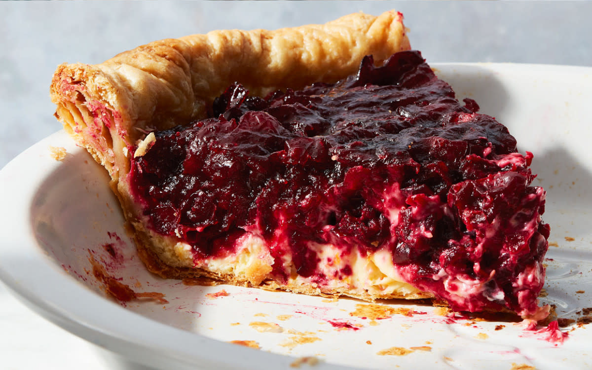 <p>Mark Weinberg</p><p>Whoever said you can only eat cranberries in the fall?</p><p><strong>Get the recipe: <a href="https://parade.com/1121948/alison-ashton/cranberry-orange-pie-recipe/" rel="nofollow noopener" target="_blank" data-ylk="slk:Cranberry Orange Pie;elm:context_link;itc:0;sec:content-canvas" class="link rapid-noclick-resp">Cranberry Orange Pie</a></strong></p>