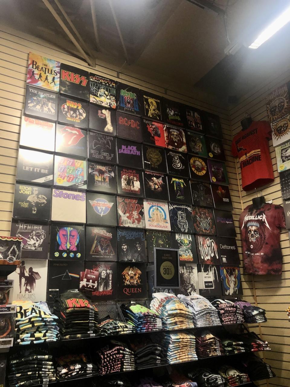 The inside of a Hot Topic store