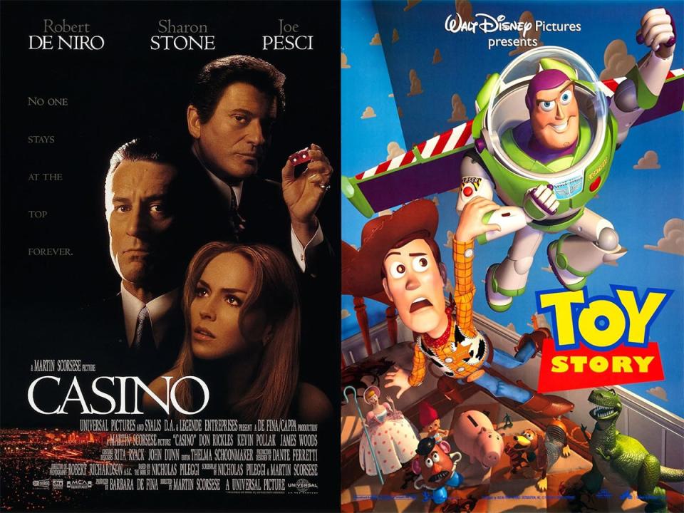 "Casino" and "Toy Story" posters