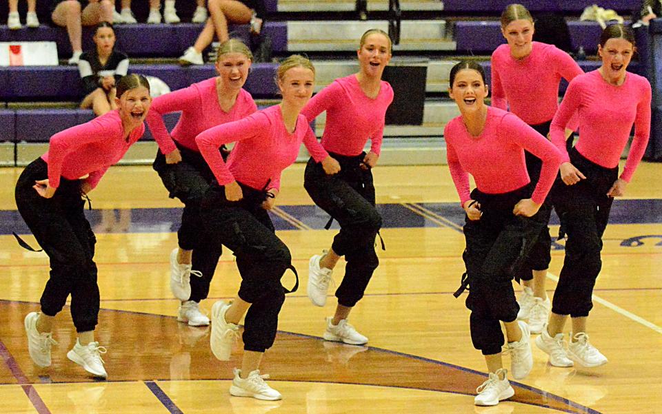 Watertown's dance team is pictured performing its hip hop routine during the Class AA portion of the South Dakota State Competitive Cheer and Dance Championships on Saturday, Oct. 22, 2022 in the Civic Arena.