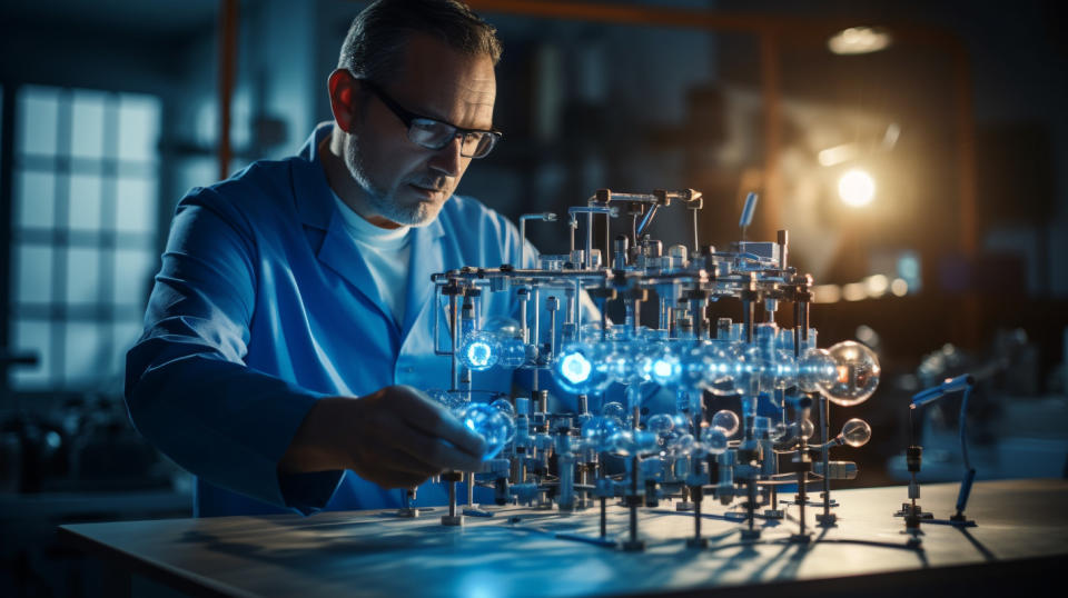 A technician demonstrating a new product, illustrating its functionality.