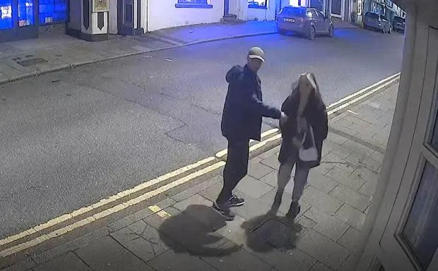 Western Telegraph: CCTV footage shows Haines and Lily outside Out, formally Paddles, where they met by chance