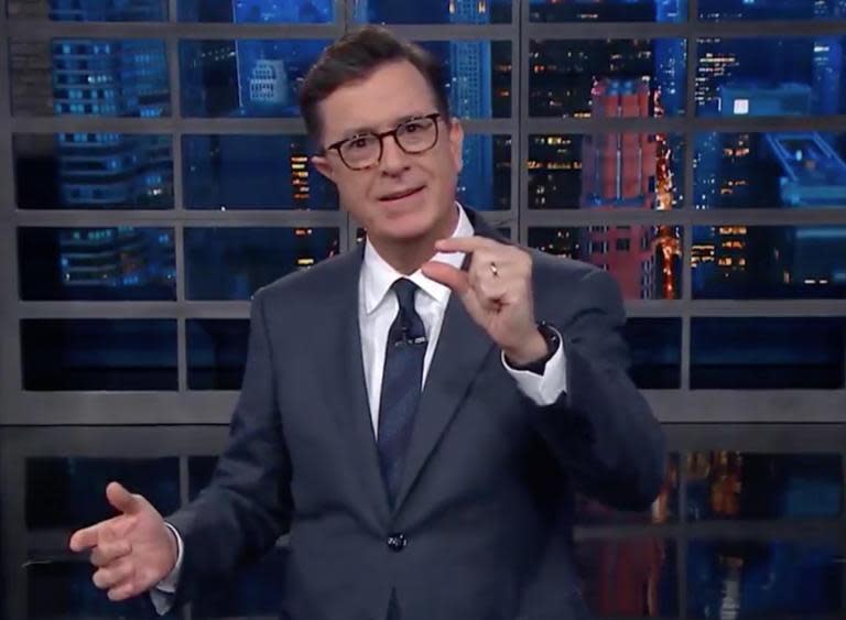 Stephen Colbert on Donald Trump NFL comments: 'Kneeling has everything to do with race - just like your presidency'